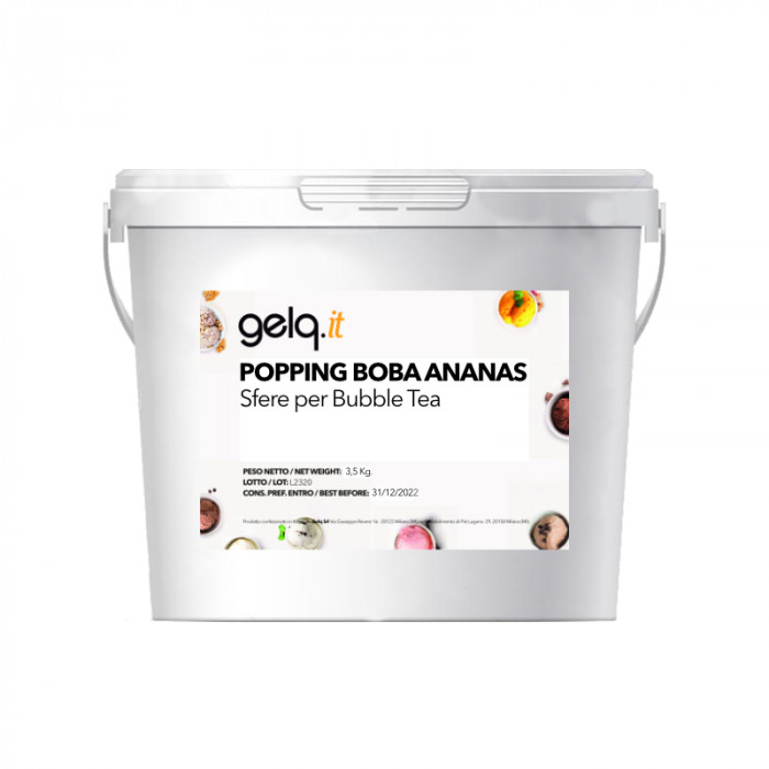 Gelq Ingredients POPPING BOBA PINEAPPLE BUBBLE TEA PEARLS bucket
