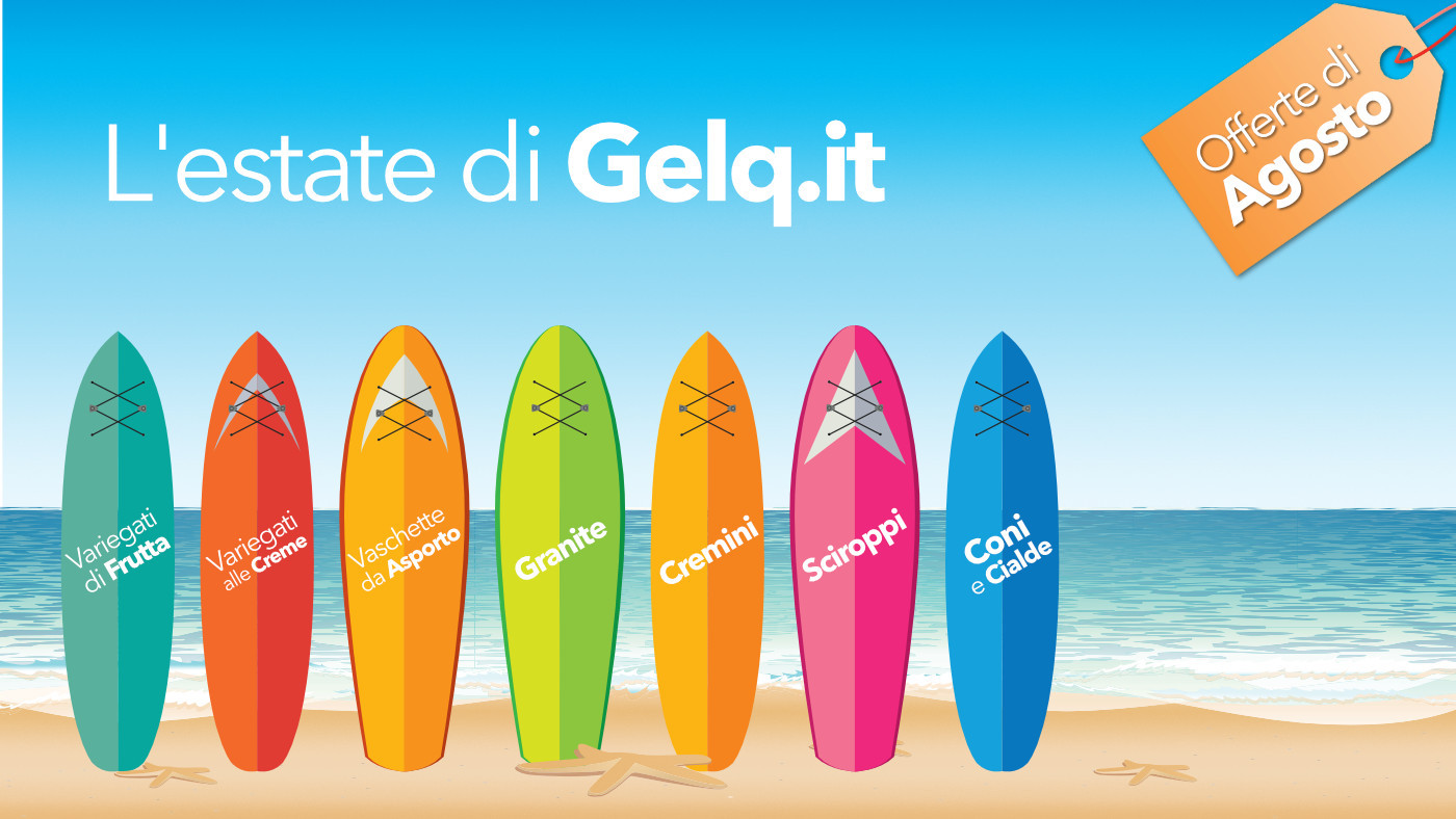 Agosto il mese delle vacanze, dei colori e dei  VARIEGATI per gelateria,  solo su Gelq.it