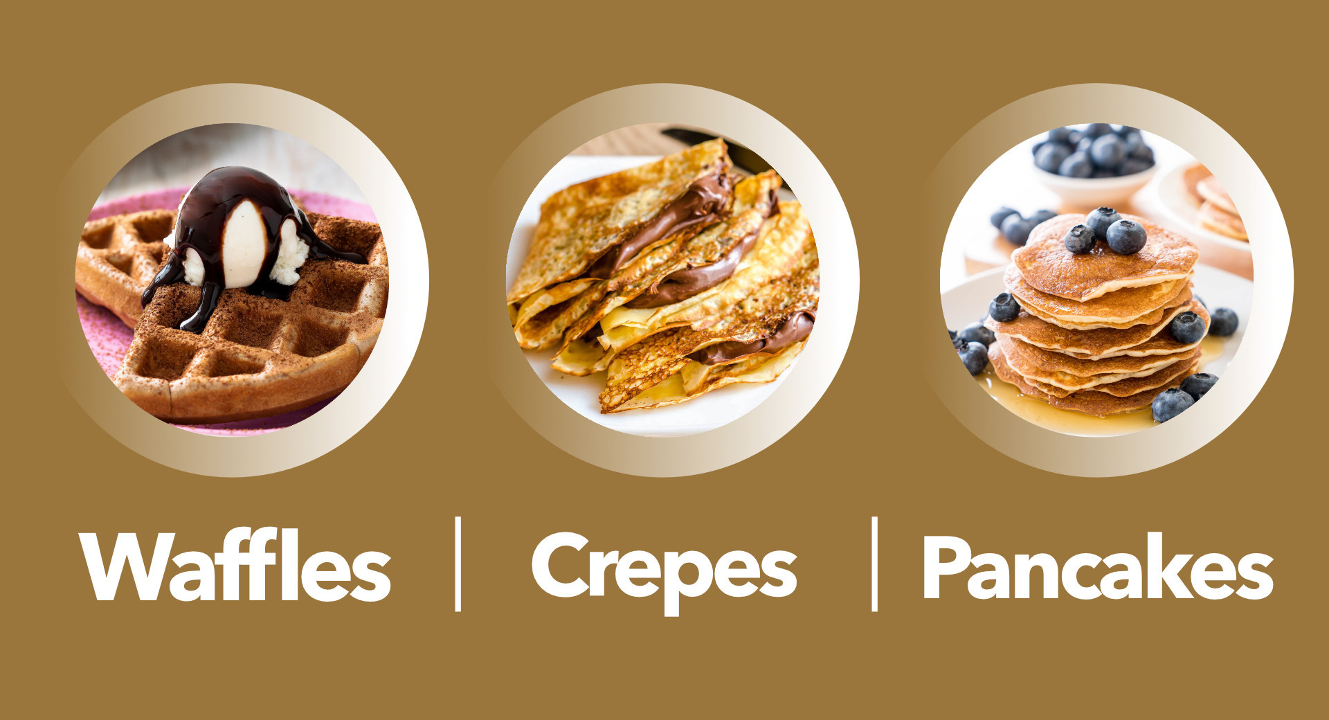 Time for sweet temptations. Discover the mix for Pancakes, Waffles and Crepes.