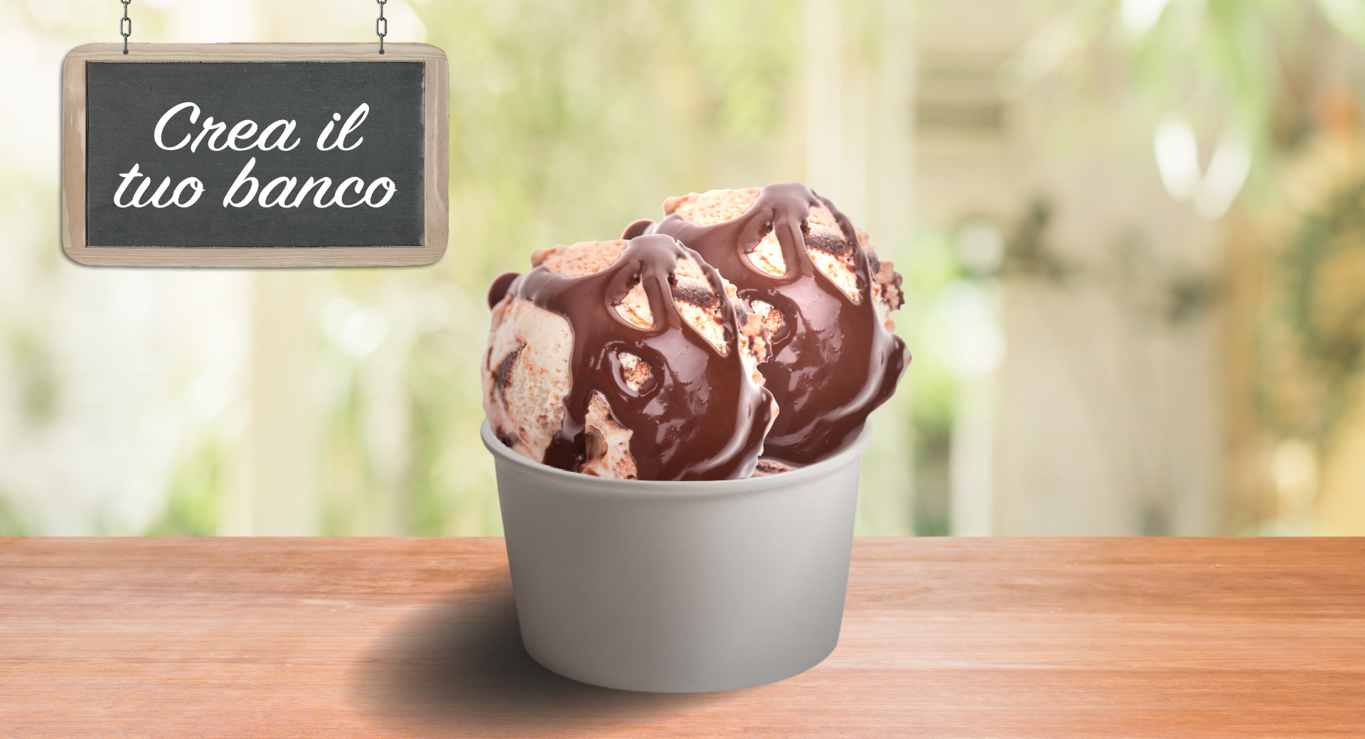 Create your gelato! Hazelnut cream.
