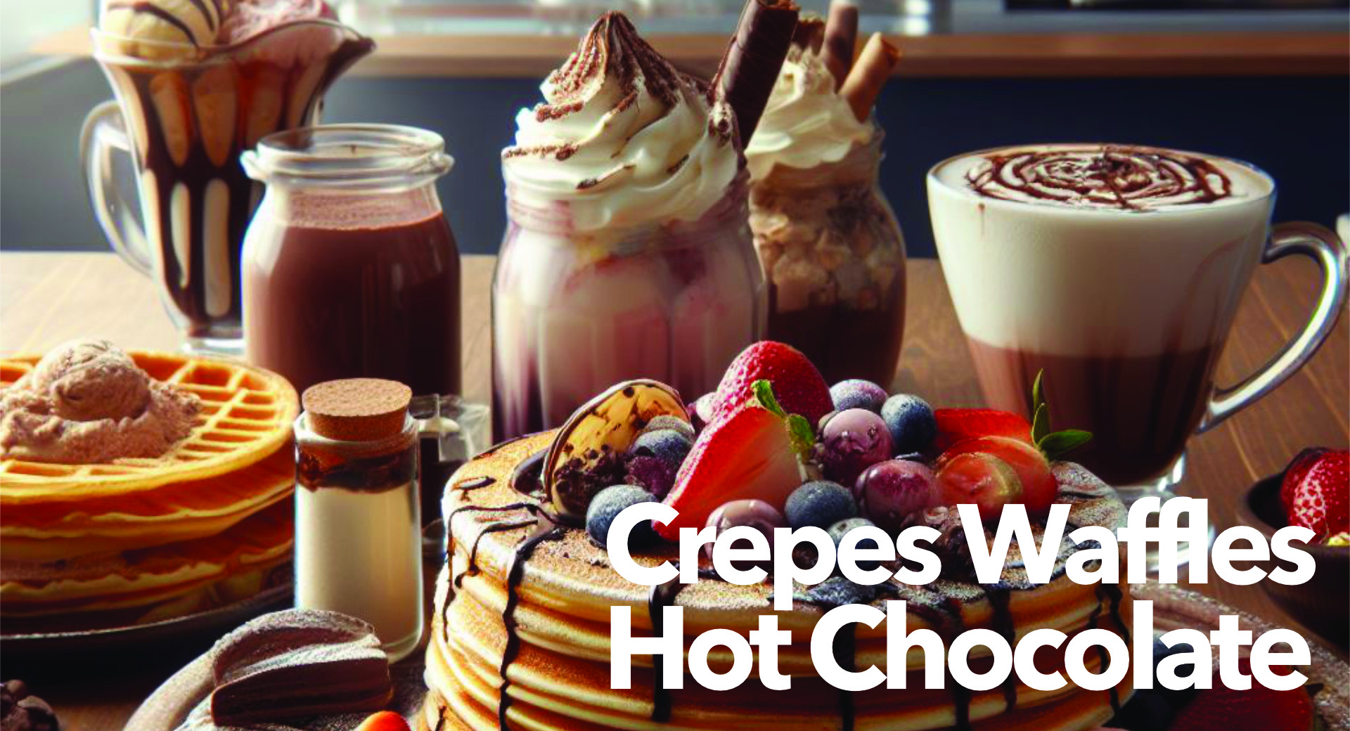 CREPES WAFFLES AND HOT CHOCOLATE A WINTER SPECIAL FOR YOUR GELATO PARLOR